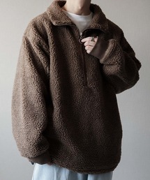 ゆるもこボア × リング ハーフジップ スタンドカラーブルゾン