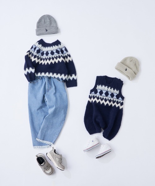 CIAOPANIC TYPY（チャオパニックティピー）の「【WEB限定カラー】【KIDS】ノルディックフェザーヤーン２WAYクルーネックカーディガン（カーディガン/ボレロ・キッズ・アイボリー/グレー/ネイビー・M/L/XL/XXL/S）」の10枚目の写真