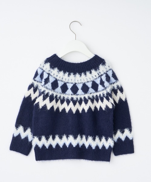 CIAOPANIC TYPY（チャオパニックティピー）の「【WEB限定カラー】【KIDS】ノルディックフェザーヤーン２WAYクルーネックカーディガン（カーディガン/ボレロ・キッズ・アイボリー/グレー/ネイビー・M/L/XL/XXL/S）」の15枚目の写真