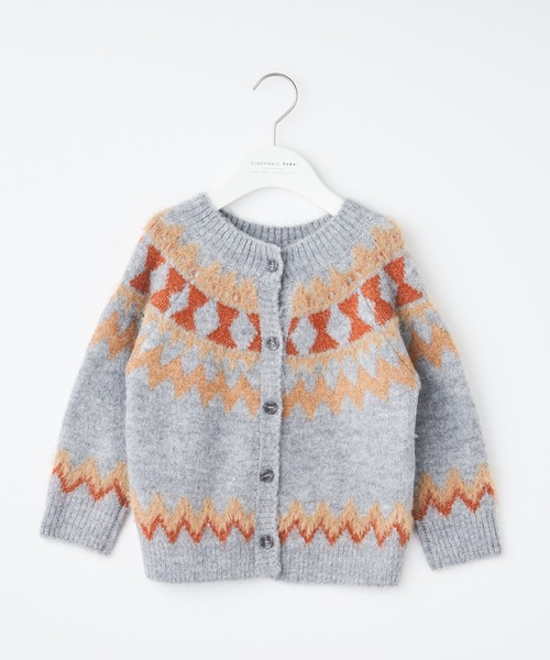 CIAOPANIC TYPY（チャオパニックティピー）の「【WEB限定カラー】【KIDS】ノルディックフェザーヤーン２WAYクルーネックカーディガン（カーディガン/ボレロ・キッズ・アイボリー/グレー/ネイビー・M/L/XL/XXL/S）」の16枚目の写真