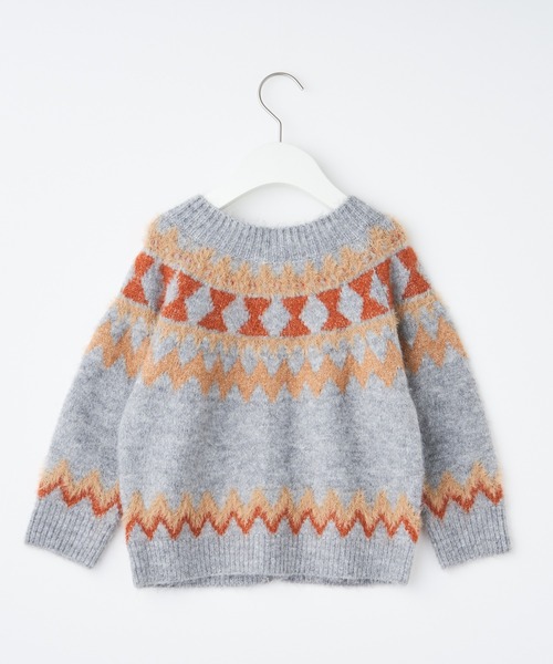 CIAOPANIC TYPY（チャオパニックティピー）の「【WEB限定カラー】【KIDS】ノルディックフェザーヤーン２WAYクルーネックカーディガン（カーディガン/ボレロ・キッズ・アイボリー/グレー/ネイビー・M/L/XL/XXL/S）」の17枚目の写真