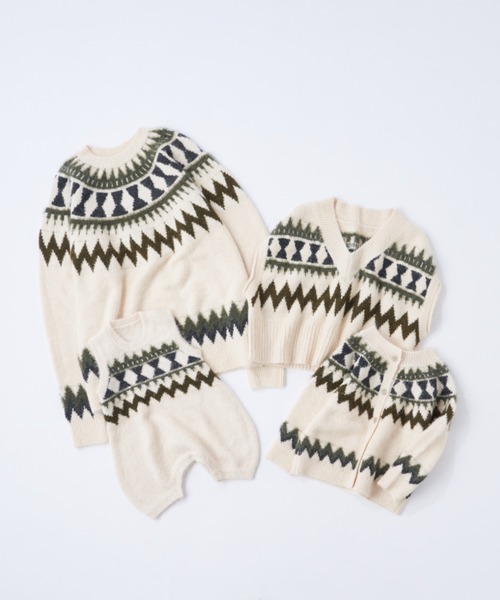 CIAOPANIC TYPY（チャオパニックティピー）の「【WEB限定カラー】【KIDS】ノルディックフェザーヤーン２WAYクルーネックカーディガン（カーディガン/ボレロ・キッズ・アイボリー/グレー/ネイビー・M/L/XL/XXL/S）」の13枚目の写真