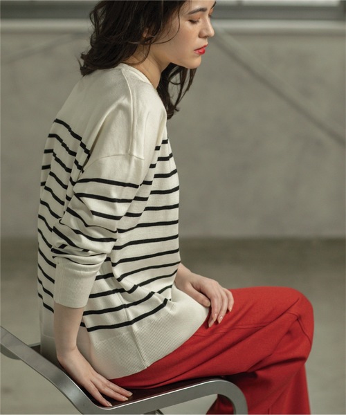 OPAQUE.CLIP（オペークドットクリップ）の「◆≪6color≫ ボタンショルダーニットプルオーバー【洗濯機洗い可／抗ピリング】（ニット/セーター・レディース・ホワイト系/グレー/グリーン/ブルー系その他/ホワイト系その他3/オレンジ・38/36/40/42/34）」の15枚目の写真