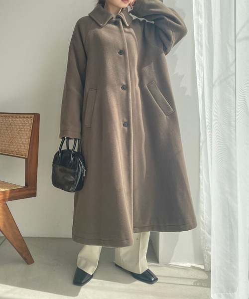 その他ブランド / vallombrosa/コート/FREE/ウール/CML/921303 セール】メリノウールステンコート 906737（ノーカラーコート