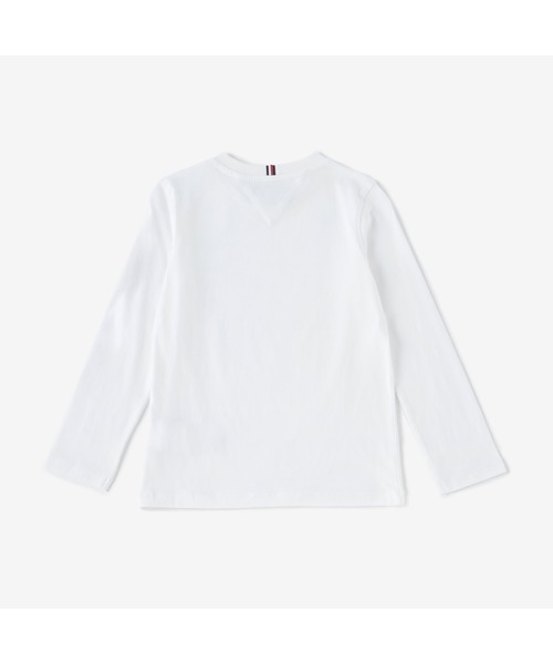TOMMY HILFIGER（トミーヒルフィガー）の「BOYS エッセンシャルロゴロングスリーブTシャツ（Tシャツ/カットソー・キッズ・ホワイト/ネイビー・160cm/100cm/120cm/90cm/160-165cm/140cm/150cm/110cm/130cm/70cm/80ｃｍ）」の3枚目の写真