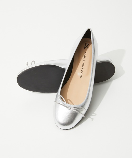 FABIO RUSCONI（ファビオルスコーニ）の「FABIO RUSCONI BALLET SHOES ファビオルスコーニ バレエシューズ フラット レザー パンプス（パンプス・レディース・ブラック/シルバー・39/38/37/36）」の10枚目の写真