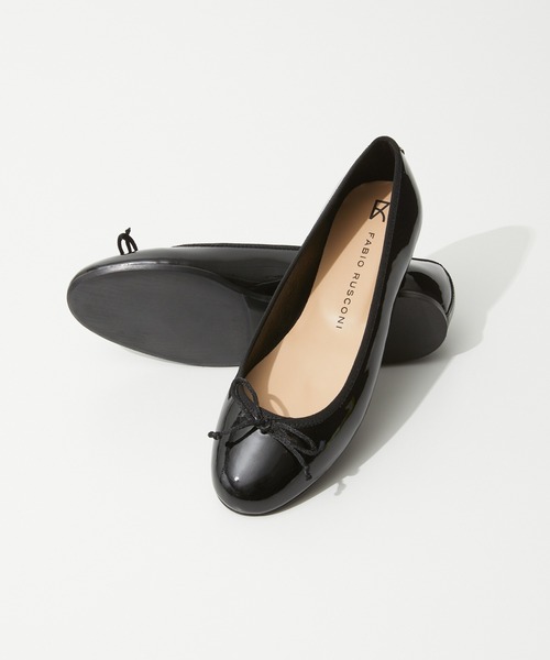 FABIO RUSCONI（ファビオルスコーニ）の「FABIO RUSCONI BALLET SHOES ファビオルスコーニ バレエシューズ フラット レザー パンプス（パンプス・レディース・ブラック/シルバー・39/38/37/36）」の3枚目の写真