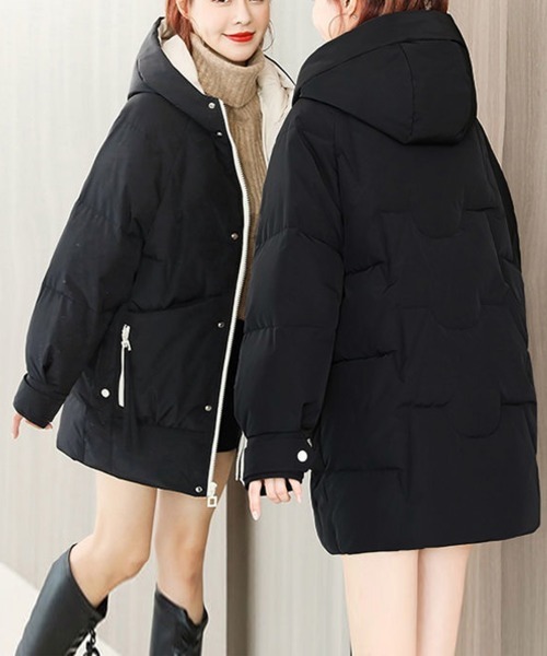 Miniministore(ミニミニストア)の「フェイクダウンコート中綿ジャケット韓国風(ダウンジャケット/コート・レディース・ブルーグリーン/ブラック/アイボリー/カーキ/ミント/ベージュ・L)」の21枚目の写真