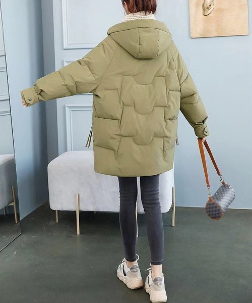 Miniministore(ミニミニストア)の「フェイクダウンコート中綿ジャケット韓国風(ダウンジャケット/コート・レディース・ブルーグリーン/ブラック/アイボリー/カーキ/ミント/ベージュ・L)」の15枚目の写真