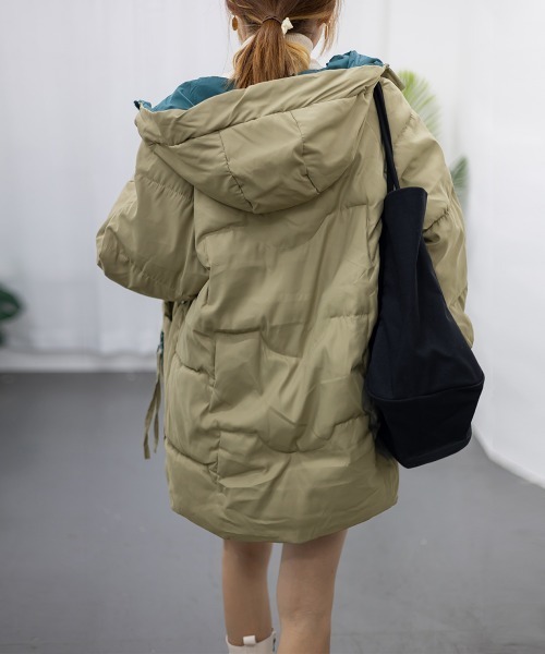 Miniministore(ミニミニストア)の「フェイクダウンコート中綿ジャケット韓国風(ダウンジャケット/コート・レディース・ブルーグリーン/ブラック/アイボリー/カーキ/ミント/ベージュ・L)」の20枚目の写真