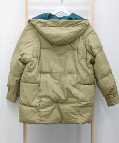 Miniministore(ミニミニストア)の「フェイクダウンコート中綿ジャケット韓国風(ダウンジャケット/コート・レディース・ブルーグリーン/ブラック/アイボリー/カーキ/ミント/ベージュ・L)」の8枚目の写真