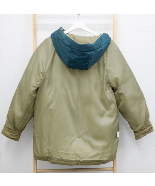 Miniministore(ミニミニストア)の「フェイクダウンコート中綿ジャケット韓国風(ダウンジャケット/コート・レディース・ブルーグリーン/ブラック/アイボリー/カーキ/ミント/ベージュ・L)」の9枚目の写真
