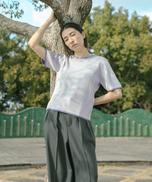 select MOCA（セレクトモカ）の「バイカラープレーティングリブニット