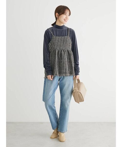 ELENCARE DUE（エレンカーレデュエ）の「・ELENCARE　DUE　ツイードバックリボンキャミ（インナーウェア/肌着・レディース・ブラウン/ブラック/グリーン・FREE）」の7枚目の写真