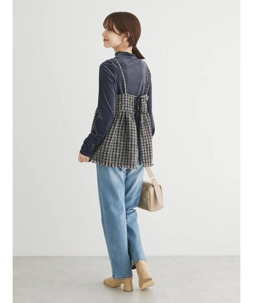 ELENCARE DUE（エレンカーレデュエ）の「・ELENCARE　DUE　ツイードバックリボンキャミ（インナーウェア/肌着・レディース・ブラウン/ブラック/グリーン・FREE）」の9枚目の写真