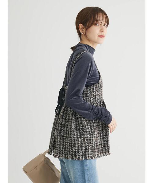 ELENCARE DUE（エレンカーレデュエ）の「・ELENCARE　DUE　ツイードバックリボンキャミ（インナーウェア/肌着・レディース・ブラウン/ブラック/グリーン・FREE）」の11枚目の写真