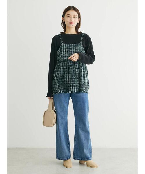 ELENCARE DUE（エレンカーレデュエ）の「・ELENCARE　DUE　ツイードバックリボンキャミ（インナーウェア/肌着・レディース・ブラウン/ブラック/グリーン・FREE）」の21枚目の写真