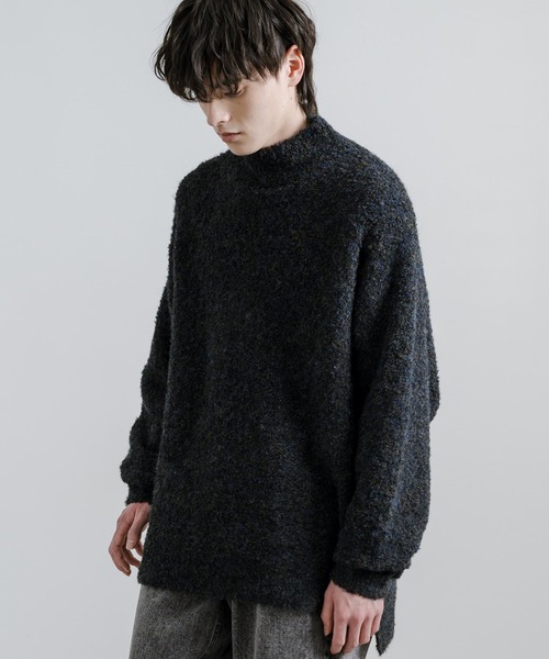 Rocky Monroe(ロッキーモンロー)の「オーバーサイズループヤーンハーフネックニット(ニット/セーター・メンズ・グレイッシュベージュ/ブラック/ブルー/ブラウン/グレー/ナチュラル・M/L)」の8枚目の写真