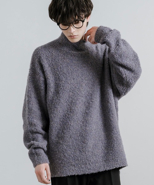 Rocky Monroe(ロッキーモンロー)の「オーバーサイズループヤーンハーフネックニット(ニット/セーター・メンズ・グレイッシュベージュ/ブラック/ブルー/ブラウン/グレー/ナチュラル・M/L)」の10枚目の写真