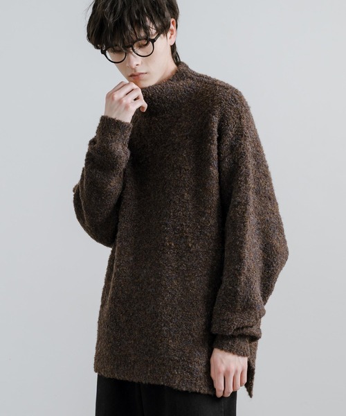 Rocky Monroe(ロッキーモンロー)の「オーバーサイズループヤーンハーフネックニット(ニット/セーター・メンズ・グレイッシュベージュ/ブラック/ブルー/ブラウン/グレー/ナチュラル・M/L)」の13枚目の写真