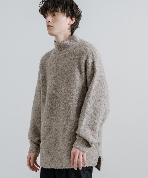 Rocky Monroe(ロッキーモンロー)の「オーバーサイズループヤーンハーフネックニット(ニット/セーター・メンズ・グレイッシュベージュ/ブラック/ブルー/ブラウン/グレー/ナチュラル・M/L)」の19枚目の写真