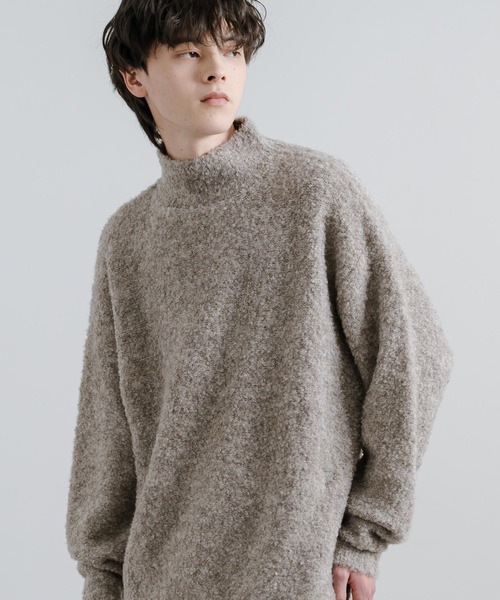 Rocky Monroe(ロッキーモンロー)の「オーバーサイズループヤーンハーフネックニット(ニット/セーター・メンズ・グレイッシュベージュ/ブラック/ブルー/ブラウン/グレー/ナチュラル・M/L)」の20枚目の写真