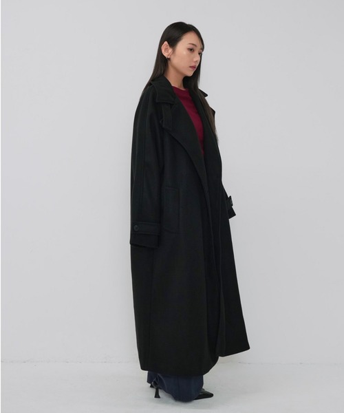 Enewd nina(エニュードニーナ)の「【ZOZO限定】スタンドカラー ウールコート(ダウンジャケット/コート・レディース・ブラック/ダークベージュ・FREE)」の14枚目の写真