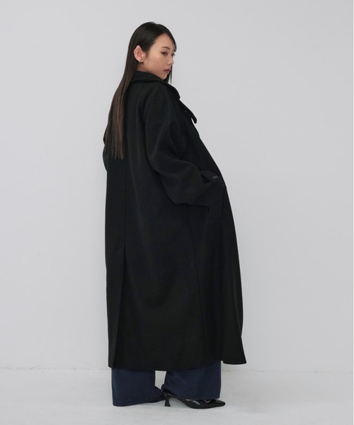 Enewd nina(エニュードニーナ)の「【ZOZO限定】スタンドカラー ウールコート(ダウンジャケット/コート・レディース・ブラック/ダークベージュ・FREE)」の17枚目の写真