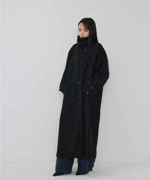 Enewd nina(エニュードニーナ)の「【ZOZO限定】スタンドカラー ウールコート(ダウンジャケット/コート・レディース・ブラック/ダークベージュ・FREE)」の3枚目の写真