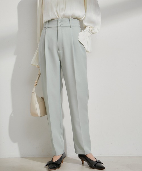 VIS（ビス）の「【セットアップ対応】テーパードパンツ【洗える】（スラックス・レディース・ネイビー/ベージュ/グリーン系その他・M/S/SS）」の2枚目の写真