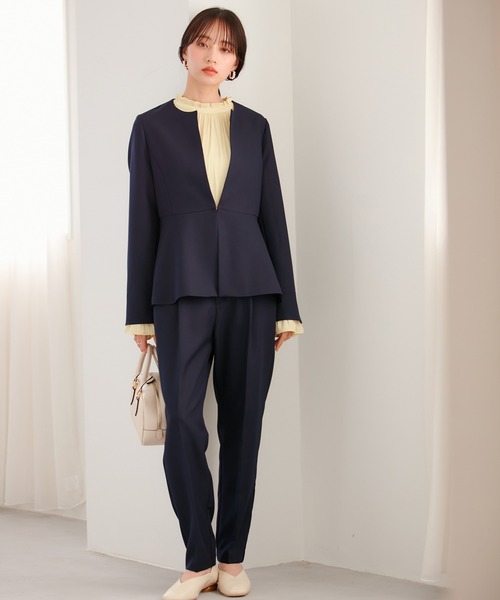 VIS（ビス）の「【セットアップ対応】テーパードパンツ【洗える】（スラックス・レディース・ネイビー/ベージュ/グリーン系その他・M/S/SS）」の9枚目の写真