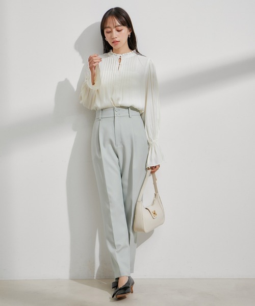 VIS（ビス）の「【セットアップ対応】テーパードパンツ【洗える】（スラックス・レディース・ネイビー/ベージュ/グリーン系その他・M/S/SS）」の13枚目の写真