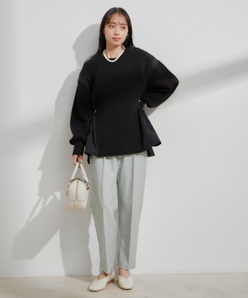 VIS（ビス）の「【セットアップ対応】テーパードパンツ【洗える】（スラックス・レディース・ネイビー/ベージュ/グリーン系その他・M/S/SS）」の14枚目の写真