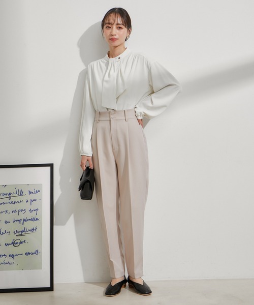 VIS（ビス）の「【セットアップ対応】テーパードパンツ【洗える】（スラックス・レディース・ネイビー/ベージュ/グリーン系その他・M/S/SS）」の18枚目の写真