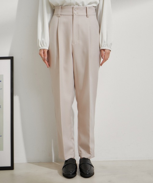 VIS（ビス）の「【セットアップ対応】テーパードパンツ【洗える】（スラックス・レディース・ネイビー/ベージュ/グリーン系その他・M/S/SS）」の22枚目の写真