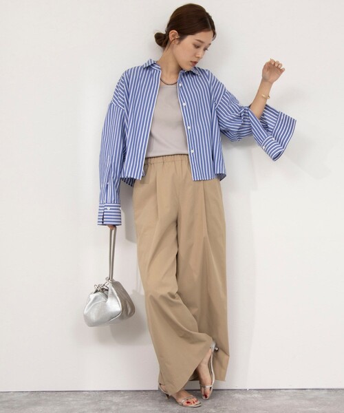 NOLLEY’S（ノーリーズ）の「ウォッシャブルイージーケアツイルワイドパンツ（その他パンツ・レディース・ネイビー/ホワイト/ベージュ・38/36/40）」の20枚目の写真