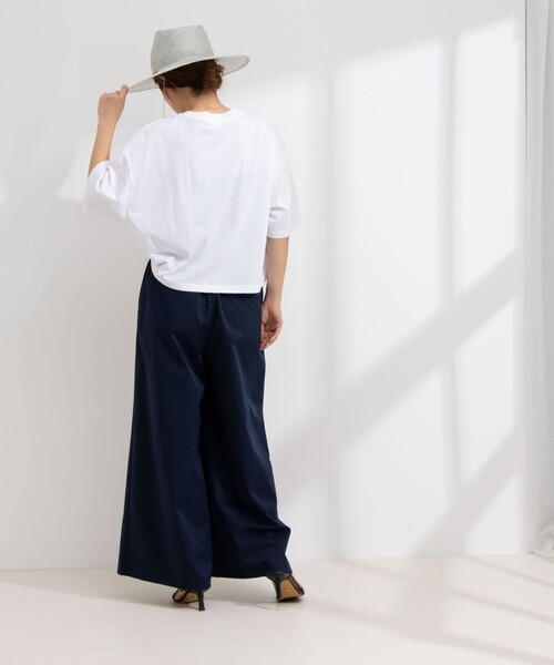 NOLLEY’S（ノーリーズ）の「ウォッシャブルイージーケアツイルワイドパンツ（その他パンツ・レディース・ネイビー/ホワイト/ベージュ・38/36/40）」の7枚目の写真