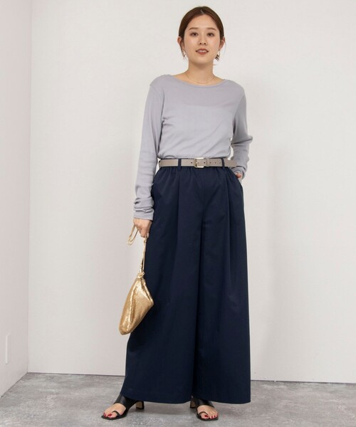 NOLLEY’S（ノーリーズ）の「ウォッシャブルイージーケアツイルワイドパンツ（その他パンツ・レディース・ネイビー/ホワイト/ベージュ・38/36/40）」の8枚目の写真