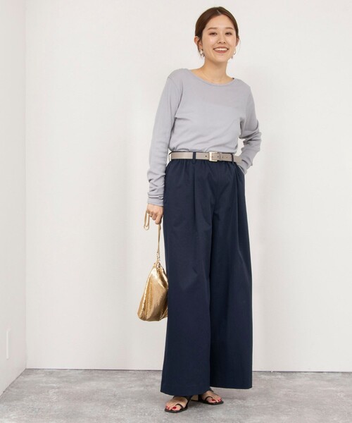 NOLLEY’S（ノーリーズ）の「ウォッシャブルイージーケアツイルワイドパンツ（その他パンツ・レディース・ネイビー/ホワイト/ベージュ・38/36/40）」の10枚目の写真