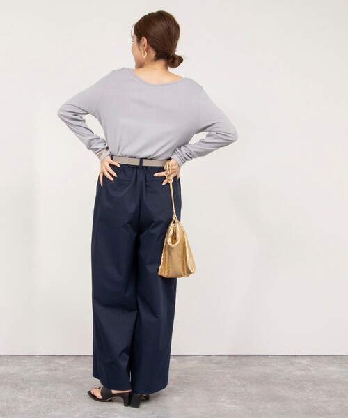 NOLLEY’S（ノーリーズ）の「ウォッシャブルイージーケアツイルワイドパンツ（その他パンツ・レディース・ネイビー/ホワイト/ベージュ・38/36/40）」の12枚目の写真