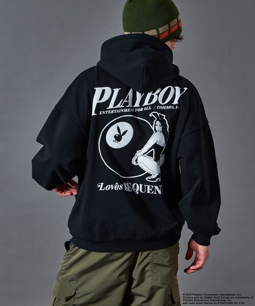 PLAYBOY(プレイボーイ)の「【SEQUENZ】PB BALL FADE ZIP HOODIE / プレイボーイ ビックサイズ フルジップ バニー ガール フード ピンボール 裏起毛(パーカー・メンズ・ブラック/ネイビー/グレー・LARGE/MEDIUM/X-LARGE)」の14枚目の写真