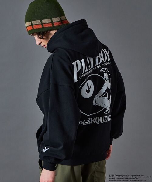 PLAYBOY(プレイボーイ)の「【SEQUENZ】PB BALL FADE ZIP HOODIE / プレイボーイ ビックサイズ フルジップ バニー ガール フード ピンボール 裏起毛(パーカー・メンズ・ブラック/ネイビー/グレー・LARGE/MEDIUM/X-LARGE)」の17枚目の写真