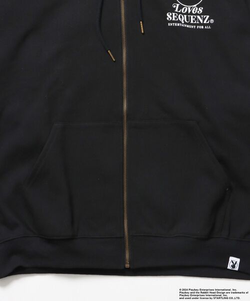 PLAYBOY(プレイボーイ)の「【SEQUENZ】PB BALL FADE ZIP HOODIE / プレイボーイ ビックサイズ フルジップ バニー ガール フード ピンボール 裏起毛(パーカー・メンズ・ブラック/ネイビー/グレー・LARGE/MEDIUM/X-LARGE)」の7枚目の写真