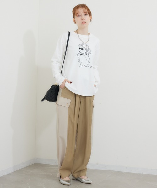 ROSIEE（ロージー）の「ROSIEE 女の子柄コード刺繍T（Tシャツ/カットソー・レディース・ブラック/ホワイト・FREE）」の20枚目の写真