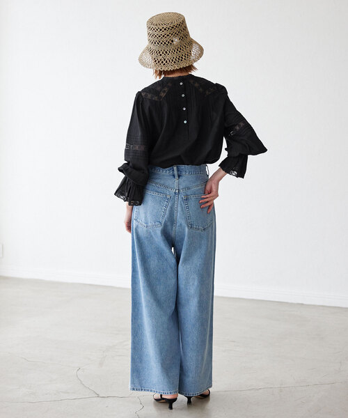 SLOBE IENA（スローブイエナ）の「リバーレースブラウス（シャツ/ブラウス・レディース・ホワイト/ブラック/スカイブルー・FREE）」の5枚目の写真