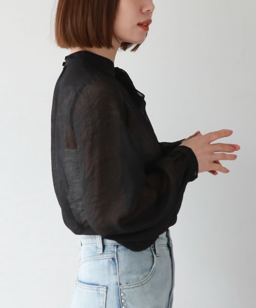 archives（アルシーヴ）の「エアリーアシメボウタイブラウス（シャツ/ブラウス・レディース・グレー/ブラック/アイボリー・MEDIUM）」の11枚目の写真