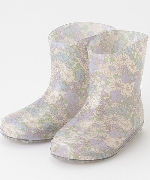 petit main（プティマイン）の「総柄レインブーツ（レインシューズ・キッズ・オフホワイト/マルチ/ライトベージュ/ライトグリーン/ネイビー/ラベンダー・15cm/17cm/14cm/16cm/18cm/19cm）」の5枚目の写真