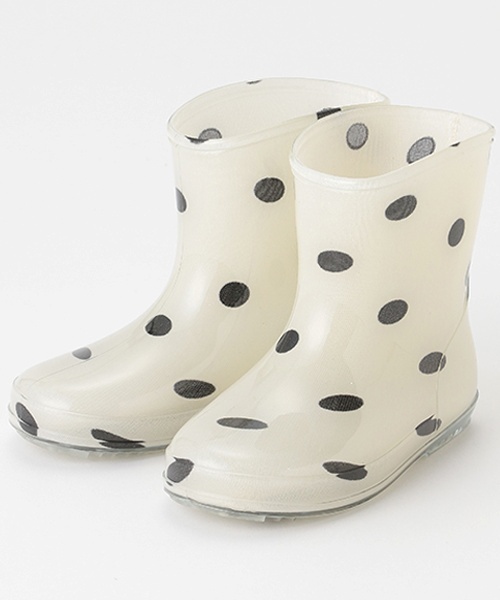 petit main（プティマイン）の「総柄レインブーツ（レインシューズ・キッズ・オフホワイト/マルチ/ライトベージュ/ライトグリーン/ネイビー/ラベンダー・15cm/17cm/14cm/16cm/18cm/19cm）」の3枚目の写真