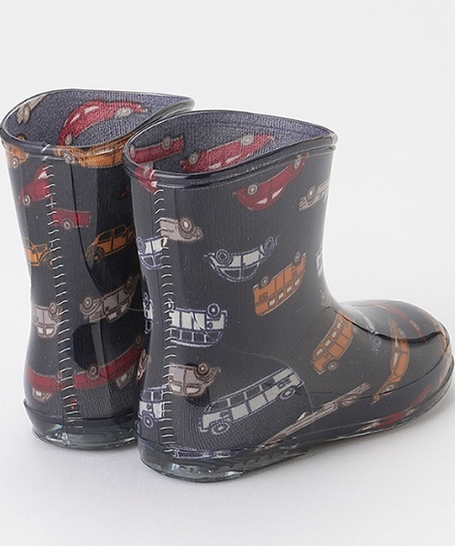 petit main（プティマイン）の「総柄レインブーツ（レインシューズ・キッズ・オフホワイト/マルチ/ライトベージュ/ライトグリーン/ネイビー/ラベンダー・15cm/17cm/14cm/16cm/18cm/19cm）」の12枚目の写真
