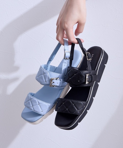 HIMIKO(ヒミコ)の「【HIMIKO】キルティングスタッズサンダル/641223(サンダル・レディース・ブラック/アイボリー/ブルー・22.0cm/22.5cm/23.0cm/23.5cm/24.0cm/24.5cm/25.0cm/25.5cm/26.0cm/26.5cm/21.5cm)」の8枚目の写真